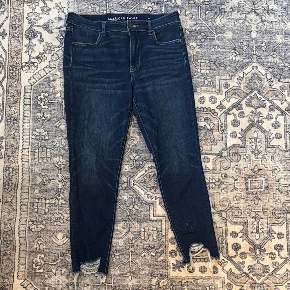 American Eagle Outfitters Women's Deep Indigo Skinny ankle Jeans